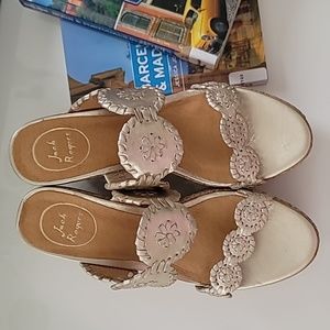 Jack Rogers Gold Leigh Sandals Size 9